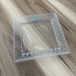 Tiffany & Co. Basket Woven Design Glass Tray